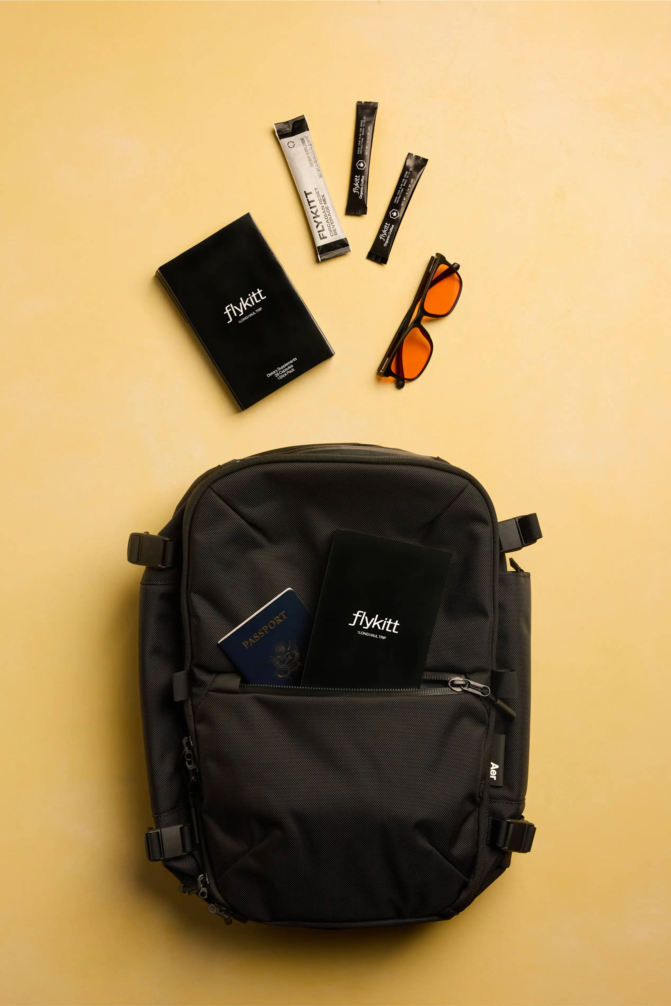 Flykitt travel kit with backpack